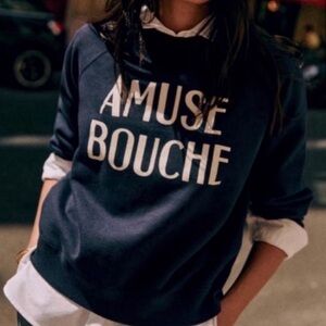 Sold out Sezane Amuse Buche sweatshirt in Navy. Never worn size M.